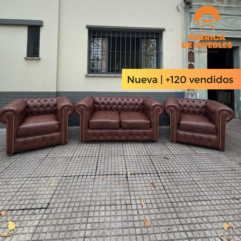 Sillón Chesterfield 2 Cuerpos + 2 Individuales